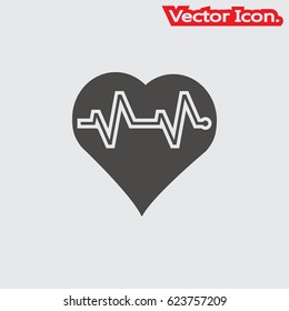 Pulse Monitoring glyph. Icon isolated sign symbol and flat style for app, web and digital design. Vector illustration.