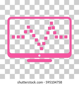 Pulse Monitoring icon. Vector illustration style is flat iconic symbol, pink color, transparent background. Designed for web and software interfaces.