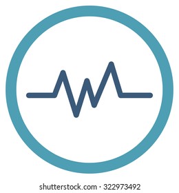 Pulse Monitoring vector icon. Style is bicolor flat symbol, cyan and blue colors, rounded angles, white background.