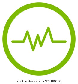 Pulse Monitoring vector icon. Style is flat symbol, eco green color, rounded angles, white background.
