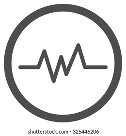 Pulse Monitoring vector icon. Style is flat symbol, gray color, rounded angles, white background.