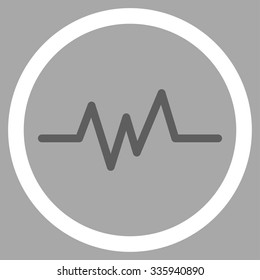 Pulse Monitoring vector icon. Style is bicolor flat symbol, dark gray and white colors, rounded angles, silver background.