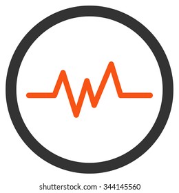 Pulse Monitoring vector icon. Style is bicolor flat symbol, orange and gray colors, rounded angles, white background.