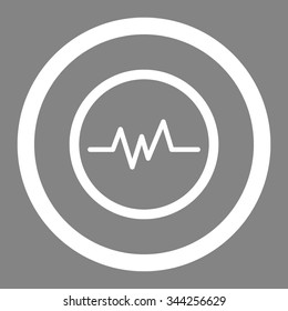 Pulse Monitoring vector icon. Style is flat rounded symbol, white color, rounded angles, gray background.