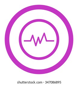 Pulse Monitoring vector icon. Style is flat rounded symbol, violet color, rounded angles, white background.
