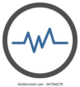Pulse Monitoring vector icon. Style is bicolor flat symbol, cobalt and gray colors, rounded angles, white background.