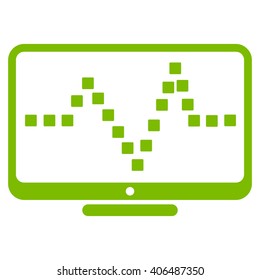 Pulse Monitoring vector toolbar icon. Style is flat icon symbol, eco green color, white background, square dots.