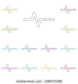 Pulse multi color icon. Simple thin line, outline vector of Medicine icons for UI and UX, website or mobile application