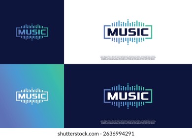 Pulse music audio logo design