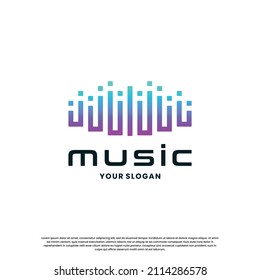 pulse music logo design. equalizer icon logo music inspiration