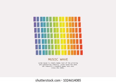 Pulse music player. Audio colorful wave logo. Vector equalizer element. Isolated design symbol.