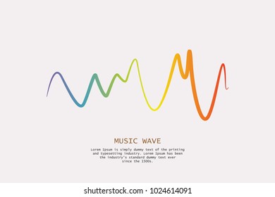 Pulse music player. Audio colorful wave logo. Vector equalizer element. Isolated design symbol.