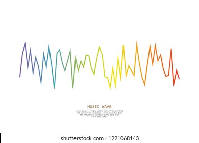 Pulse music player. Audio colorful wave logo. Vector equalizer element. Isolated design symbol.