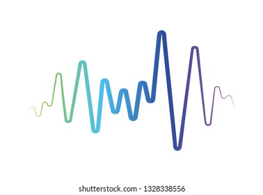 Pulse music player. Audio colorful wave logo