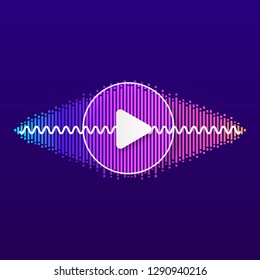 Pulse Music Player. Audio Wave Logo.  Equalizer