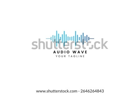 Pulse music player element. Logo template electronic music, equalizer, store, dj, nightclub, disco. Audio wave logo concept, Multimedia Technology themed, Abstract Shape