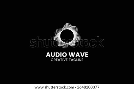 Pulse music player element. Logo template electronic music, equalizer, store, dj, nightclub, disco. Audio wave logo concept, Multimedia Technology themed