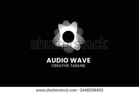 Pulse music player element. Logo template electronic music, equalizer, store, dj, nightclub, disco. Audio wave logo concept, Multimedia Technology themed