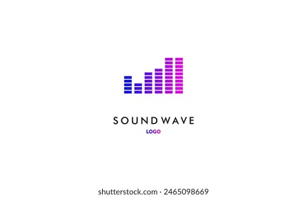 Pulse music player logo element. Logo template electronic music, equalizer,Pixel music player,  store, audio wave logo concept.