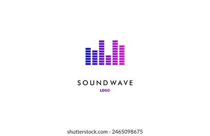 Pulse music player logo element. Logo template electronic music, equalizer,Pixel music player,  store, audio wave logo concept.