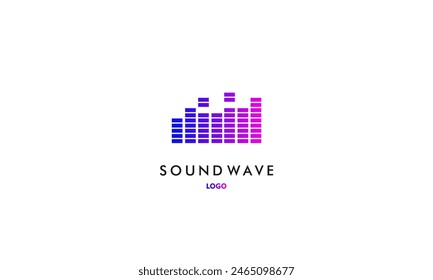 Pulse music player logo element. Logo template electronic music, equalizer,Pixel music player,  store, audio wave logo concept.