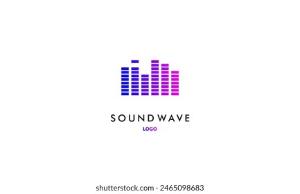 Pulse music player logo element. Logo template electronic music, equalizer,Pixel music player,  store, audio wave logo concept.