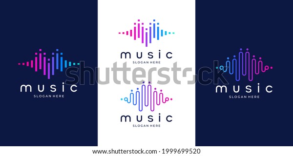 Pulse Music Player Logo Element Logo Stock Vector (Royalty Free ...