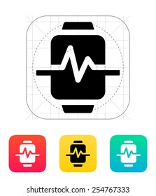 Pulse on smart watch icon. Vector illustration.