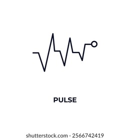 pulse outline icon. Linear vector from health and medical concept. Thin line pulse icon isolated on white background
