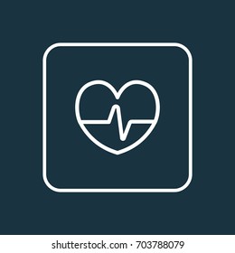 Pulse Outline Symbol. Premium Quality Isolated Heartbeat  Element In Trendy Style.