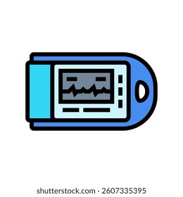 pulse oximeter cardiology accessories color icon vector. pulse oximeter cardiology accessories sign. isolated symbol illustration