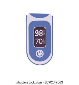 Pulsoxometer. Digitales Gerät zur Messung der Sauerstoffsättigung. Vektorgrafik für Druck, Hintergründe, Umschläge, Verpackungen, Grußkarten, Poster. Einzeln auf weißem Hintergrund.