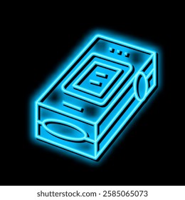 pulse oximeter fingertip neon light sign vector. pulse oximeter fingertip illustration