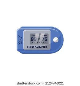 Pulse Oximeter Flat Illustration. Clean Icon Design Element on Isolated White Background