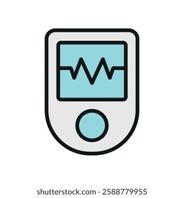 Pulse oximeter icon designed with a modern flair, offering a sleek look for projects related to healthcare technology or medical diagnostics.