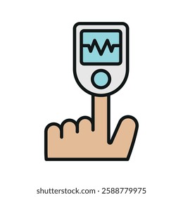 Pulse oximeter icon designed with a modern flair, offering a sleek look for projects related to healthcare technology or medical diagnostics.