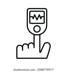 Pulse oximeter icon designed with a modern flair, offering a sleek look for projects related to healthcare technology or medical diagnostics.