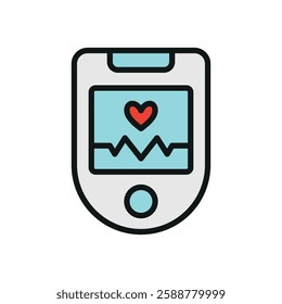 Pulse oximeter icon designed with a modern flair, offering a sleek look for projects related to healthcare technology or medical diagnostics.