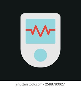 Pulse oximeter icon designed with a modern flair, offering a sleek look for projects related to healthcare technology or medical diagnostics.