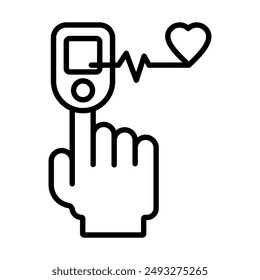 Ilustraciones vectoriales de línea de iconos de pulsioxímetro
