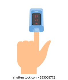 Pulse Oximeter Icon. Vector Illustrartion Flat Design.