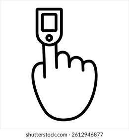 Pulse Oximeter Line Icon Vector Illustration