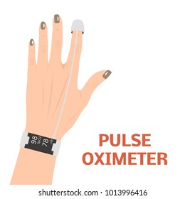 Pulse oximeter measuring pulse rate and oxygen saturation, vector