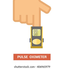 Pulse Oximeter Measuring Pulse Rate And Oxygen Saturation, Vector