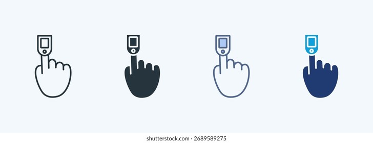 Coleção de Ícones de Estilo Múltiplo do Oximeter de Pulso
