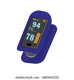 Pulse Oximeter Vector Icon. Blood Oxygen Meter