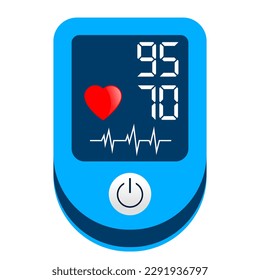 Pulse oximeter vector icon, portable finger device, oximeter medical flat illustration isolated on white background.