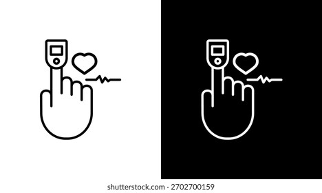 Oxímetro de pulso blanco Icon Set Design
