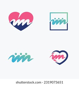 Pulse People Logo Design Template, Element Design, Vector Design