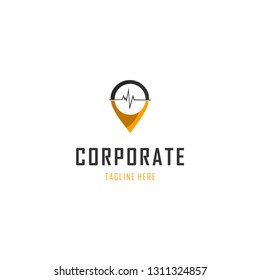 Pulse Pin Location Abstract Creative Modern Business Technology Logo